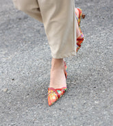 Peonia - Slingback in cotone