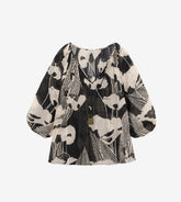 Lolita - Blusa manica raglan in seta/lurex