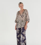 Lolita - Blusa manica raglan in seta/lurex