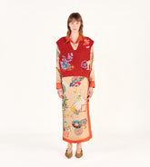 Peach - Embroidered gilet
